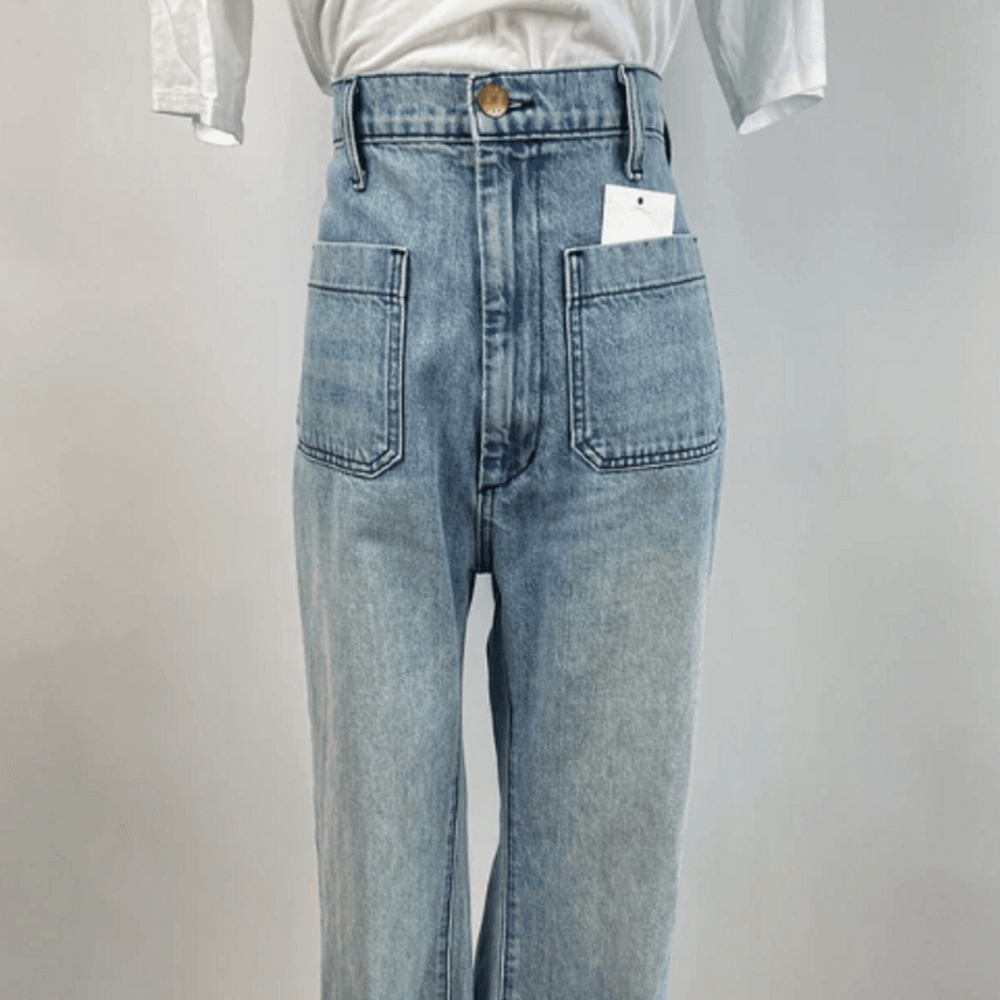 Doen Double Pocket Raw Hem Marine Denim